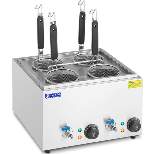 Makaroniarka warnik do gotowania makaronu z kranikami 4 kosze 2 x 6,5 l 3000 W 1 10012367 1