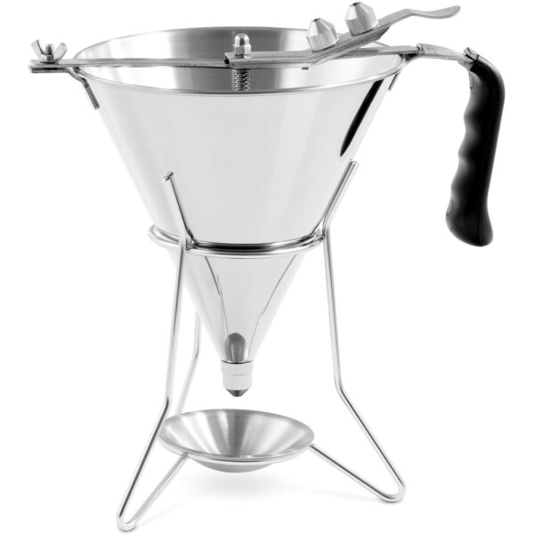Dozownik lejek pistolet do sosów polew stalowy + stojak 3 dysze 1.8 l 1 10012451 1
