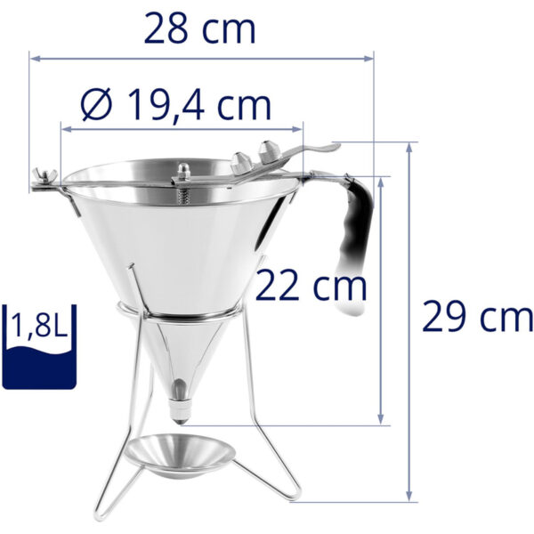 Dozownik lejek pistolet do sosów polew stalowy + stojak 3 dysze 1.8 l 6 10012451 6