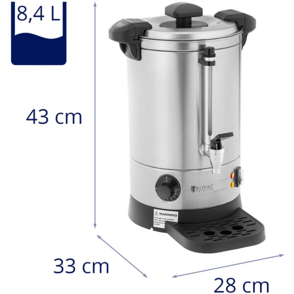 Warnik podgrzewacz do wody z podwójnymi ściankami i ociekaczem 6.1 L 1500 W srebrny 6 10012454 6