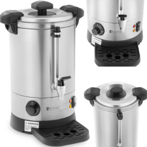 Warnik podgrzewacz do wody z podwójnymi ściankami i ociekaczem 6.1 L 1500 W srebrny 7 Warnik podgrzewacz do wody z podwójnymi ściankami i ociekaczem 6.1 L 1500 W srebrny - obrazek 1