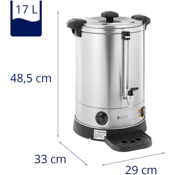 Warnik podgrzewacz do wody z podwójnymi ściankami i ociekaczem 13.5 L 2500 W srebrny 6 10012456 6