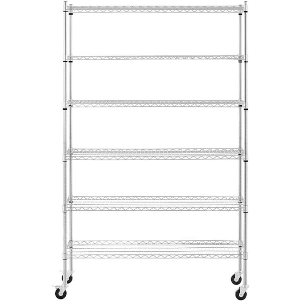 Regał magazynowy druciany ażurowy na kółkach 6 półek do 90 kg 120x45x189 cm 4 10012531 4