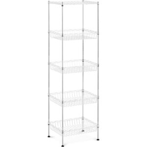 Regał druciany metalowy do magazynu garderoby 5 koszy 45 x 35 x 152 cm do 100 kg 7 Regał druciany metalowy do magazynu garderoby 5 koszy 45 x 35 x 152 cm do 100 kg - obrazek 2