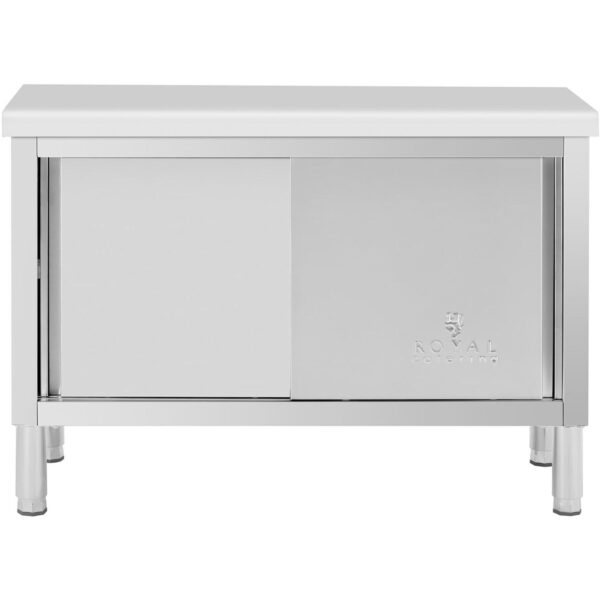Stół gastronomiczny z szafką z drzwiami suwanymi STAL 120 x 50 cm do 390 kg 1 10012540 1