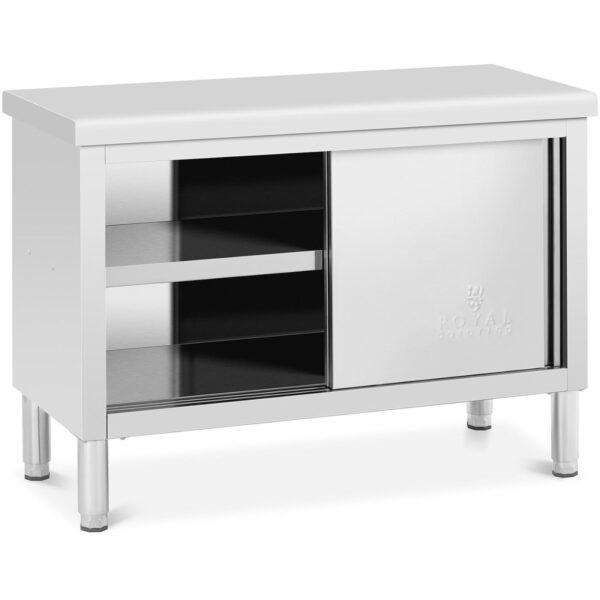 Stół gastronomiczny z szafką z drzwiami suwanymi STAL 120 x 50 cm do 390 kg 4 10012540 4