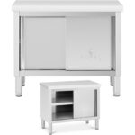 10012542 stol gastronomiczny z szafka z drzwiami suwanymi stal 100 x 50 cm do 330 kg ean 4062859074638 hurtownia sklep