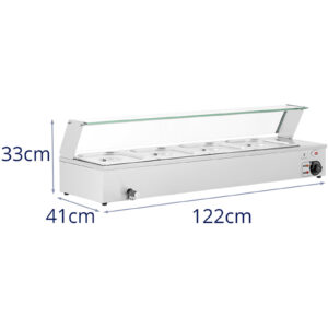 Bemar podgrzewacz do potraw bufet grzewczy z osłoną 4 x GN 1/2 2000 W - obrazek 7