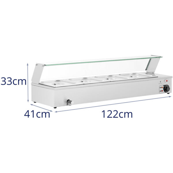 Bemar podgrzewacz do potraw bufet grzewczy z osłoną 4 x GN 1/2 2000 W 6 10012622 6