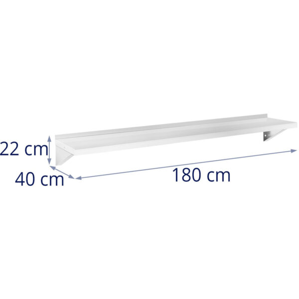 Półka ścienna wisząca kuchenna ze stali do 80 kg 180 x 40 cm 5 10012688 5