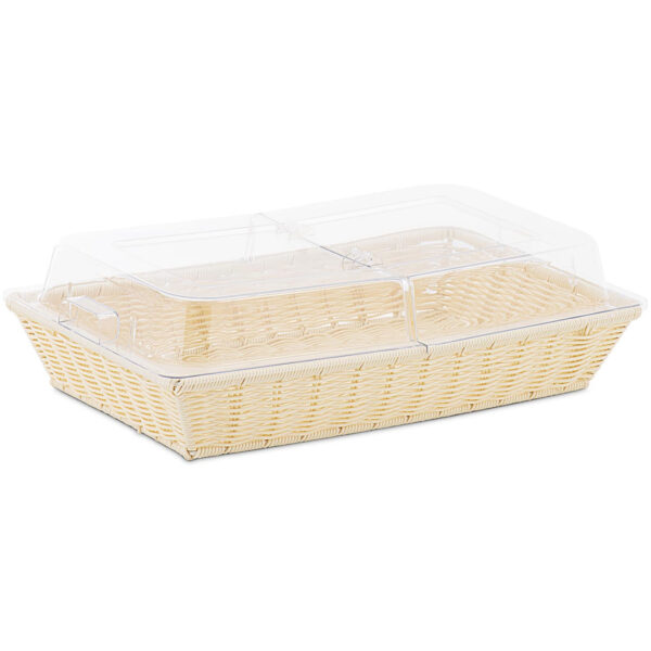 Kosz ekspozycyjny bufetowy na pieczywo owoce z pokrywką 530 x 328 x 140 mm 1 10012747 1