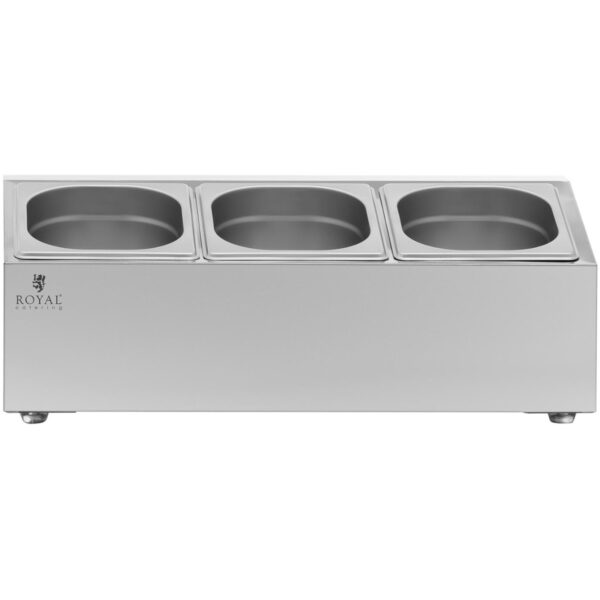 Ekspozytor stojak na pojemniki gastronomiczne 3 x GN 1/6 5.7 l + pojemniki z pokrywkami 5 10012750 5