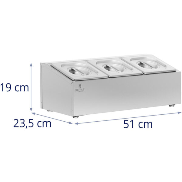 Ekspozytor stojak na pojemniki gastronomiczne 3 x GN 1/6 5.7 l + pojemniki z pokrywkami 6 10012750 6