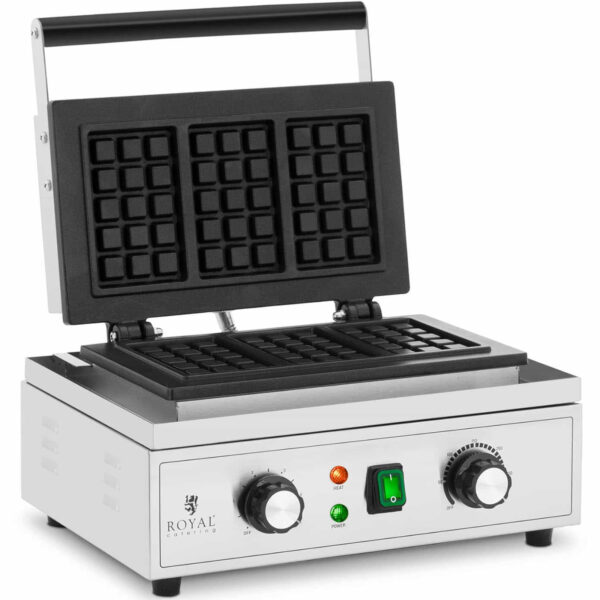 Gofrownica prostokątna na 3 gofry belgijskie TEFLON 1500 W 1 10012898 1