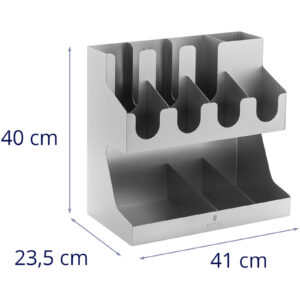 Stojak organizer na kubki wieczka mieszadełka cukier do kawy - 11 przegródek 11 Stojak organizer na kubki wieczka mieszadełka cukier do kawy - 11 przegródek - obrazek 6