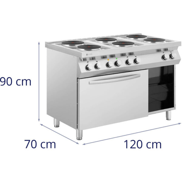 Kuchnia elektryczna 6 palnikowa z piekarnikiem konwekcyjnym i szafką 400 V 15600 W 9 10013042 9