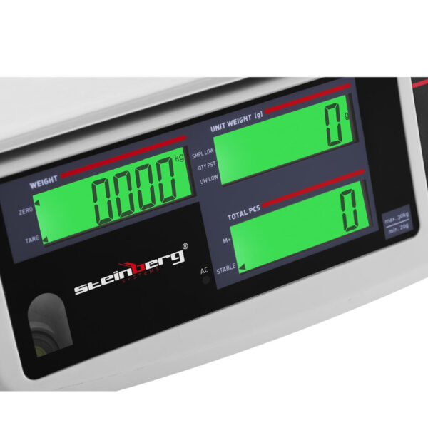 Waga sklepowa handlowa licząca LCD 30.5 x 22 cm 30 kg / 1 g 2 10030320 2