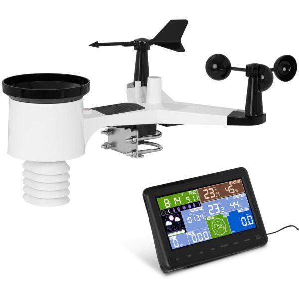 Bezprzewodowa stacja meteorologiczna pogodowa solarna LCD WiFi 100m 1 10030455 1