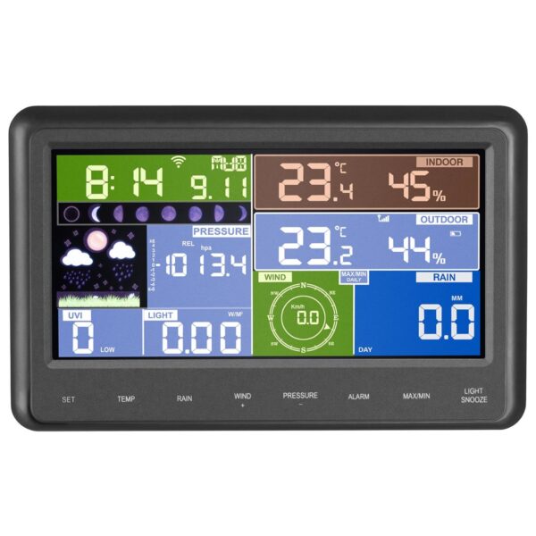 Bezprzewodowa stacja meteorologiczna pogodowa solarna LCD WiFi 100m 2 10030455 2