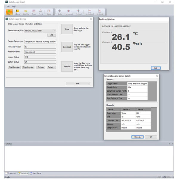 Rejestrator temperatury i wilgotności zewnętrzny USB zakres -40 do 125C 5 10030460 5