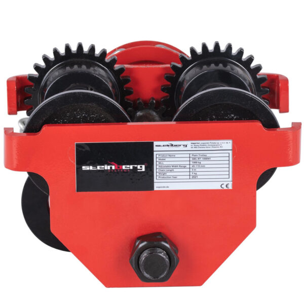 Wózek suwnicowy belkowy ręczny podwieszany z łańcuchem 65-110 mm 3 m 1000 kg 1 t 4 10030675 4