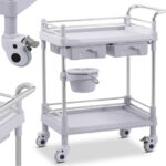 10030842 wozek medyczny zabiegowy laboratoryjny 2 polki 2 szuflady kosz ean 4062859070609 hurtownia sklep zielona gora