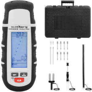 Wilgotnościomierz miernik wilgotności do materiałów budowlanych LCD 1-75% ZESTAW 8 Wilgotnościomierz miernik wilgotności do materiałów budowlanych LCD 1-75% ZESTAW - obrazek 1