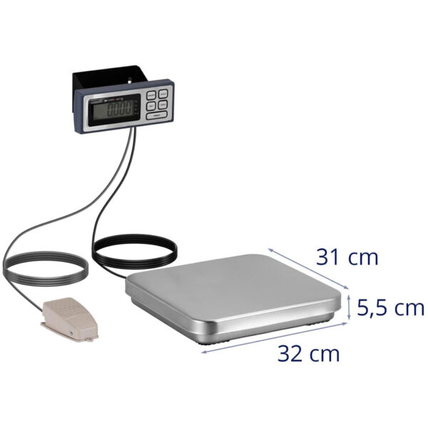 Waga kuchenna spożywcza do pizzy z pedałem nożnym LCD 5 kg / 1 g 32 x 31 cm 5 10031200 5