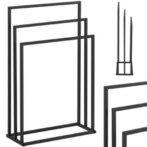 Stojak wieszak na 3 ręczniki wolnostojący podłogowy STAL 55 x 21.5 x 84 cm ciemnoszary 7 Stojak wieszak na 3 ręczniki wolnostojący podłogowy STAL 55 x 21.5 x 84 cm ciemnoszary - obrazek 1