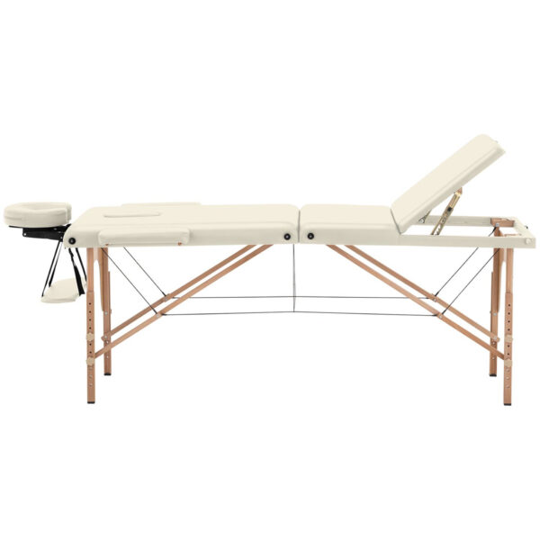 Stół łóżko do masażu drewniane przenośne składane Marseille Beige do 227 kg beżowe 5 10040434 5