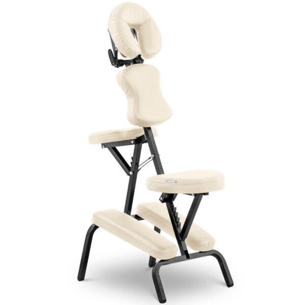Krzesło do masażu tatuażu przenośne składane Montpellier Beige do 130 kg beżowe 1 10040440 1