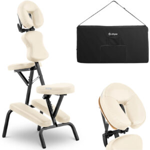 Krzesło do masażu tatuażu przenośne składane Montpellier Beige do 130 kg beżowe 7 Krzesło do masażu tatuażu przenośne składane Montpellier Beige do 130 kg beżowe - obrazek 1