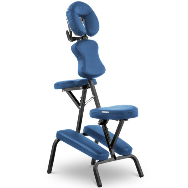 Krzesło do masażu tatuażu przenośne składane Montpellier Blue do 130 kg niebieskie 1 10040442 1