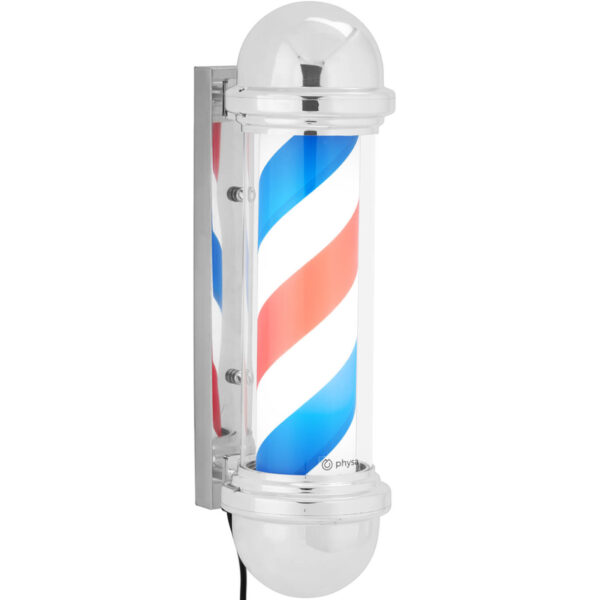 Słupek szyld fryzjerski barberski barber pole obrotowy podświetlany 30 cm - srebrny 1 10040659 1