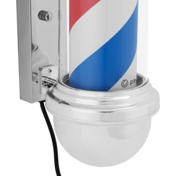 Słupek szyld fryzjerski barberski barber pole obrotowy podświetlany 30 cm - srebrny 2 10040659 2
