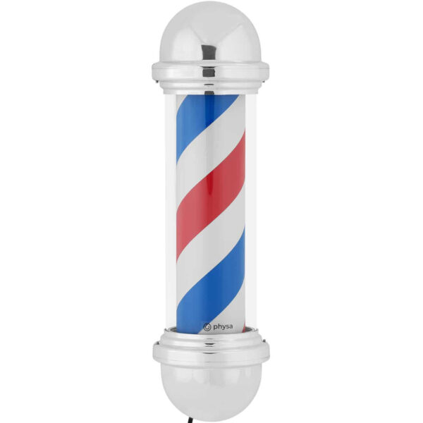 Słupek szyld fryzjerski barberski barber pole obrotowy podświetlany 30 cm - srebrny 4 10040659 4