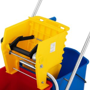 Wózek do mycia podłóg z prasą wyciskarką do mopa dwa wiadra 2 x 24 l 10 Wózek do mycia podłóg z prasą wyciskarką do mopa dwa wiadra 2 x 24 l - obrazek 3