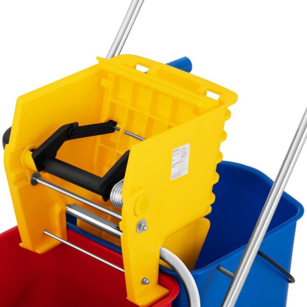 Wózek do mycia podłóg z prasą wyciskarką do mopa dwa wiadra 2 x 24 l 2 10050252 2