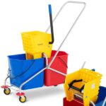 10050252 wozek do mycia podlog z prasa wyciskarka do mopa dwa wiadra 2 x 24 l hurtownia sklep