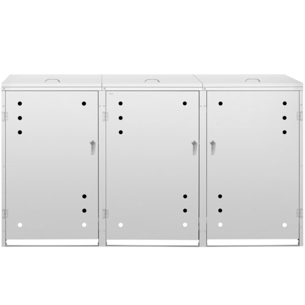 Osłona obudowa kosza kubła na śmieci potrójna z okrągłymi otworami STAL 3x 240 l 4 10050268 4