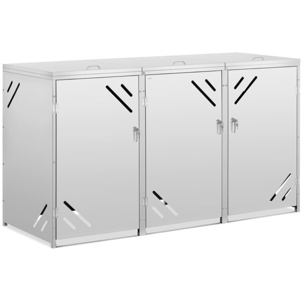 Osłona obudowa kosza kubła na śmieci potrójna z ukośnymi otworami STAL 3x 240 l 1 10050269 1