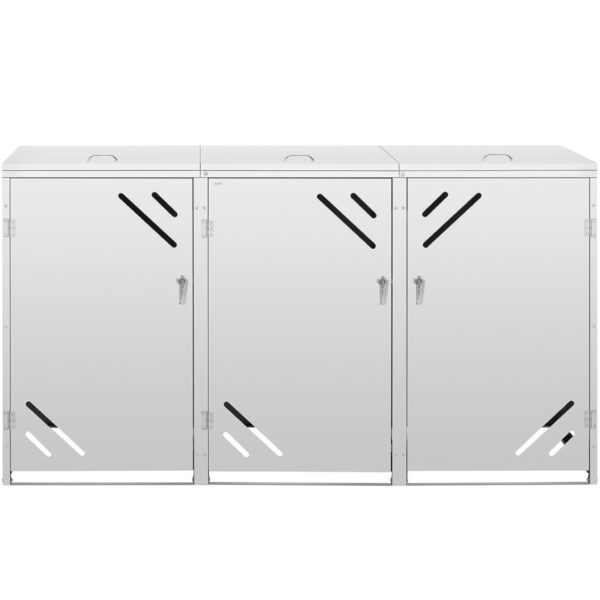 Osłona obudowa kosza kubła na śmieci potrójna z ukośnymi otworami STAL 3x 240 l 4 10050269 4