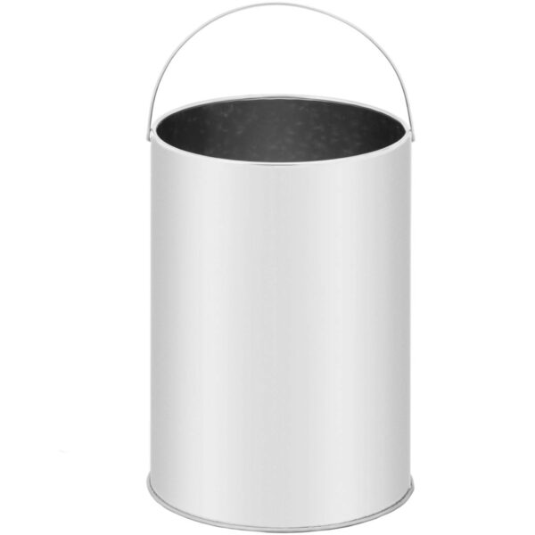 Kosz na odpady śmieci miejski zewnętrzny okrągły z popielnicą śr. 250 x 605 mm STAL srebrny 3 10050317 3