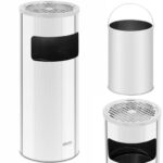 10050317 kosz na odpady smieci miejski zewnetrzny okragly z popielnica sr 250 x 605 mm stal srebrny ean 4062859120212 hurtownia sklep