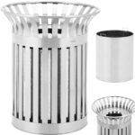 10050319 kosz na odpady smieci miejski zewnetrzny okragly sr 73 x 85 cm stal srebrny ean 4062859120236 hurtownia sklep