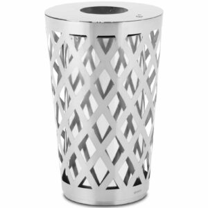 Kosz na odpady śmieci miejski zewnętrzny okrągły śr. 50 x 80 cm STAL szary 8 Kosz na odpady śmieci miejski zewnętrzny okrągły śr. 50 x 80 cm STAL szary - obrazek 2
