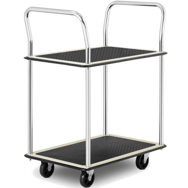 Wózek półkowy transportowy z uchwytami 2 półki do 120 kg 72 x 43 cm 1 10061352 1