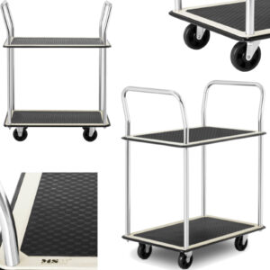 Wózek półkowy transportowy z uchwytami 2 półki do 120 kg 72 x 43 cm 7 Wózek półkowy transportowy z uchwytami 2 półki do 120 kg 72 x 43 cm - obrazek 1
