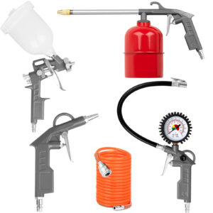 Narzędzia pneumatyczne pistolet natryskowy pompka do opon wąż spiralny ZESTAW 5 szt. 6 Narzędzia pneumatyczne pistolet natryskowy pompka do opon wąż spiralny ZESTAW 5 szt. - obrazek 1