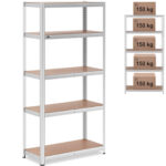 10061980 regal magazynowy metalowy 5 polek 750 kg 100 x 50 x 197 cm szary ean 4062859091154 hurtownia zielona gora